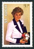 Diana, Princess of Wales Memorial Stamp Issue St. Lucia, 1998